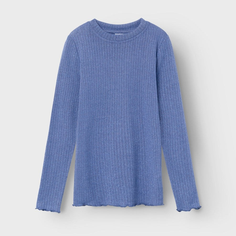 girls mid blue coloured long sleeve top