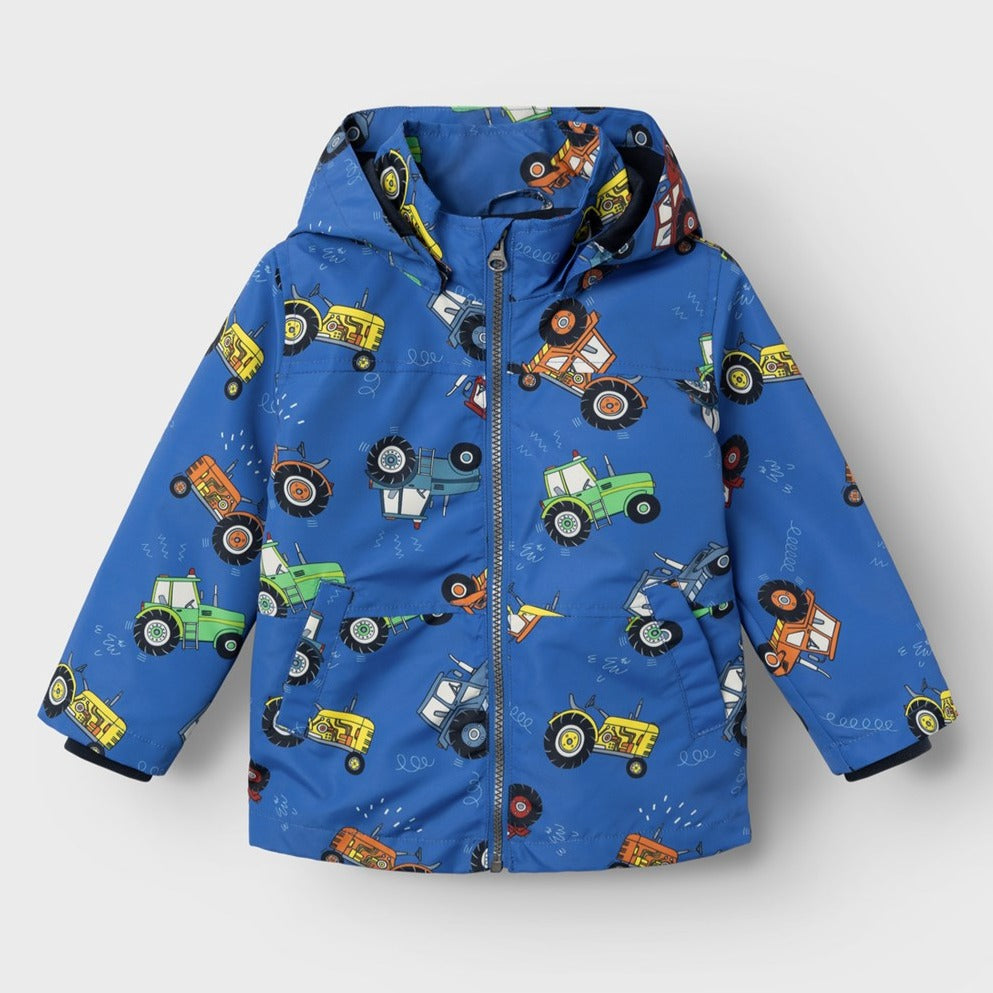 boys jacket with tractor pattern