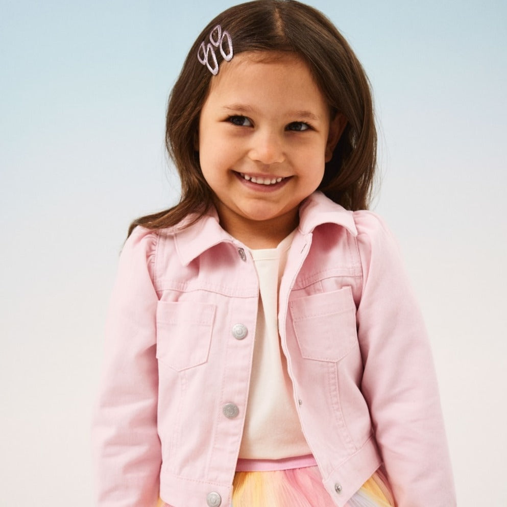 girl pink twill jacket