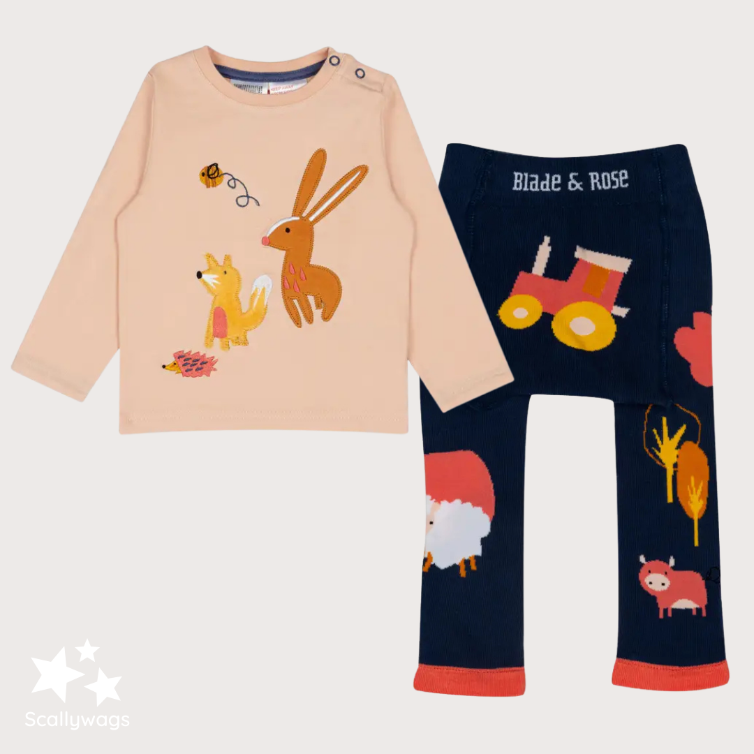 Meadow farmyard top and legging set Blade and Rose Scallywags