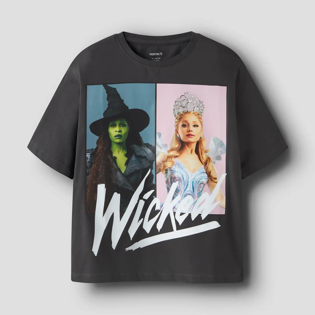 black t-shirt with Wicked text and image from Movie