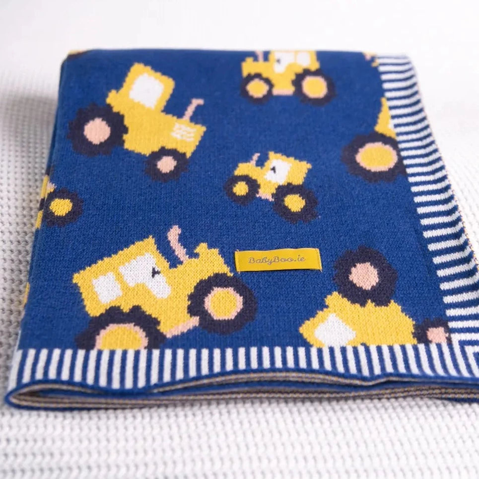 tractor patterned baby blanket