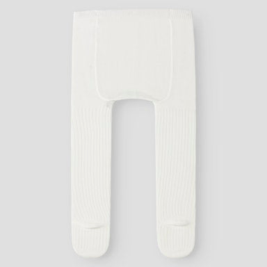 White ribbed tights on a light grey background