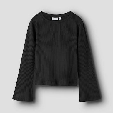 Black ribbed sweater on a light  background