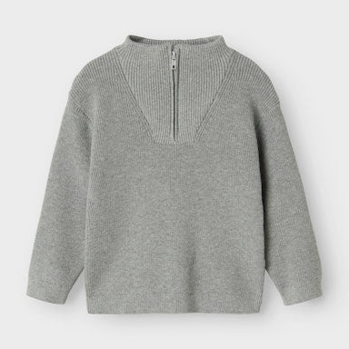 Gray jumper with a zipper on a light  background