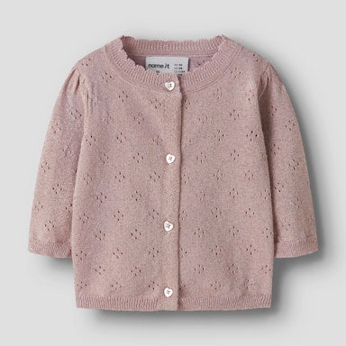 Baby cardigan with star pattern on a light  background