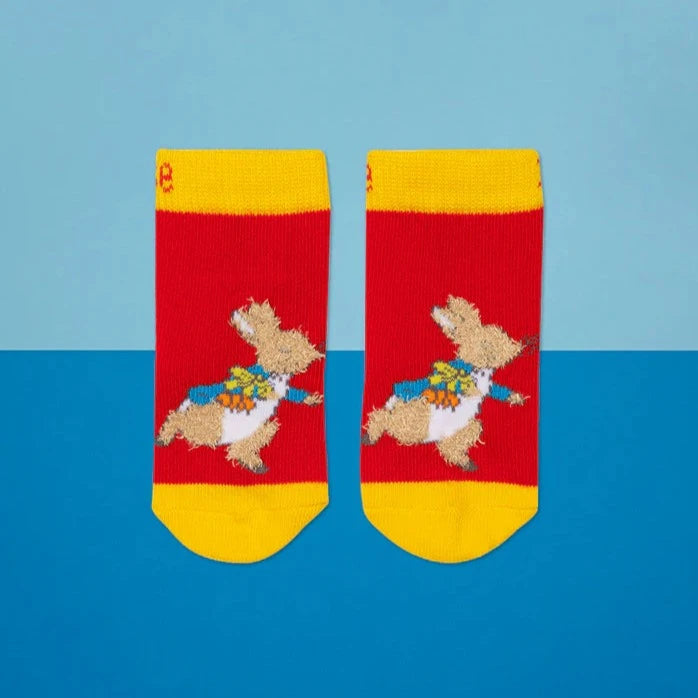 red and yellow peter rabbit socks for kids 