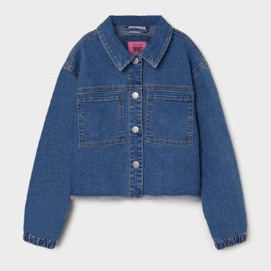 girls trendy shaped denim jacket 