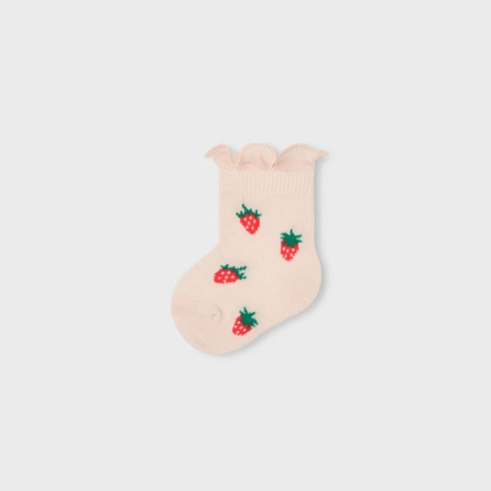 strawberry print baby sock