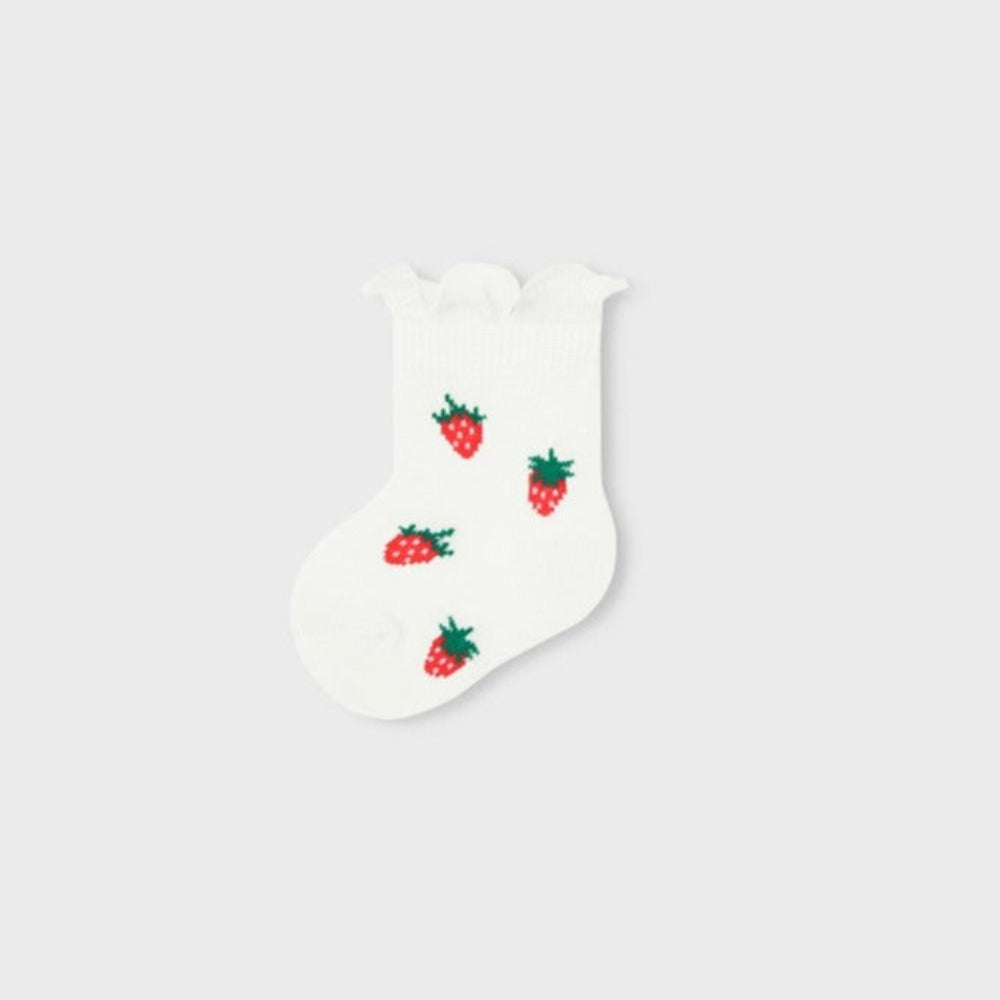 strawberry patterned baby sock